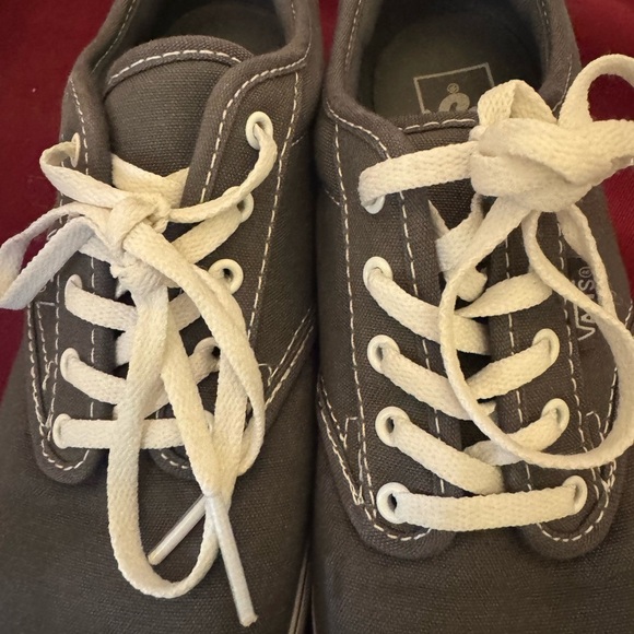 VANS Atwood Low Top Pewter Dark Gray Canvas Women Skate Shoe Sneaker Size 7 EUC - Picture 3 of 15